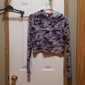 Purple camo crop top